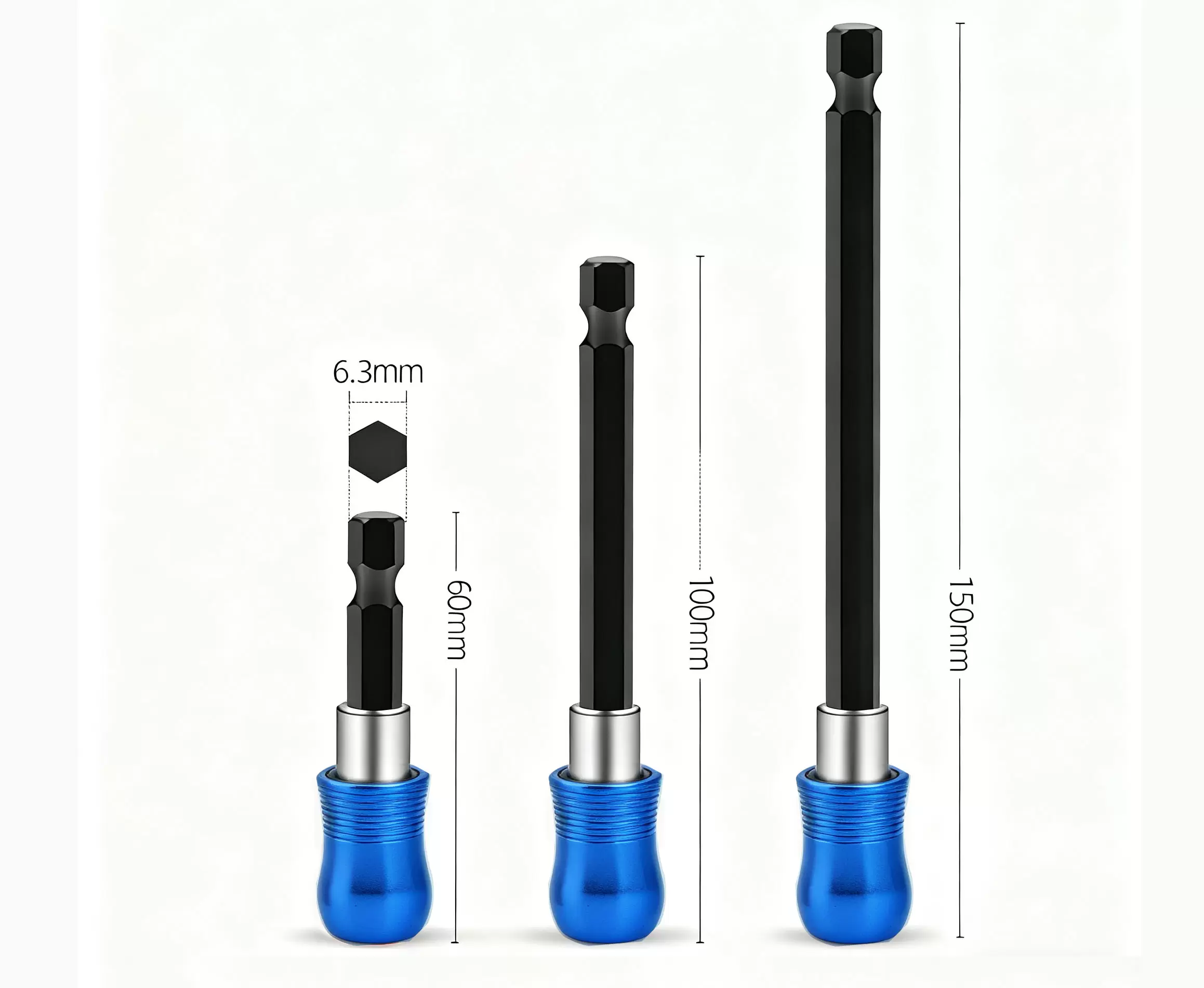 Mandrino a cambio rapido con attacco esagonale da 100 mm e attacco da 1/4"