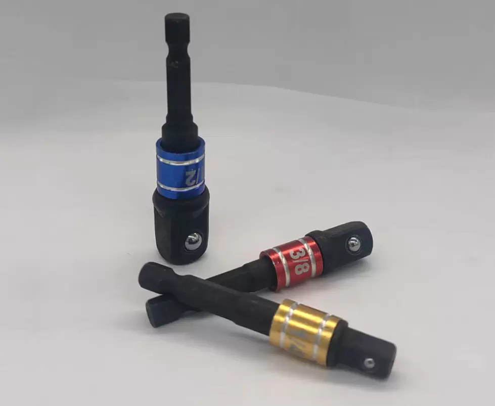 Set di adattatori per bussole a impatto da 1/4" 3/8" 1/2" con gambo esagonale multicolore